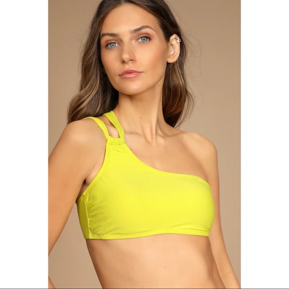 NWOT Lulus Float Along Lime Green Side-Loop Bikini Top & Bottoms Set Small - Picture 4 of 16